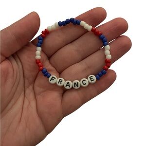 France inspired beaded bracelet